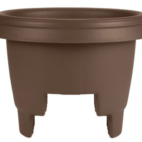 Bloem 136892 Deck Rail Planter, 11.9 in Dia, 9 in H, Poly, Chocolate