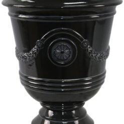 Southern Patio CMX-042464 Porter Urn, 18 in H, 15-1/2 in W, 15-1/2 in D, Ceramic/Resin Composite, Black, Gloss
