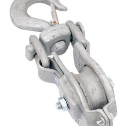 Snatch Block for 3/4 Wire Rope with Drop Side Hook, 8" wheel diameter