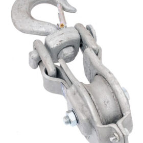 Snatch Block for 3/4 Wire Rope with Drop Side Hook, 8" wheel diameter