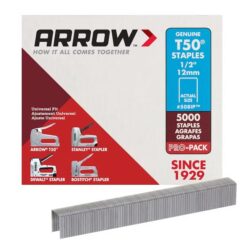 ARROW T50 Staple Gun Staples, 1/2" (12mm), 5000/box
