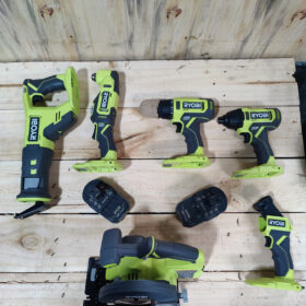 RYOBI ONE+ 18V Cordless 6-Tool Combo Kit with 1.5 Ah Battery, 4.0 Ah Battery, and Charger