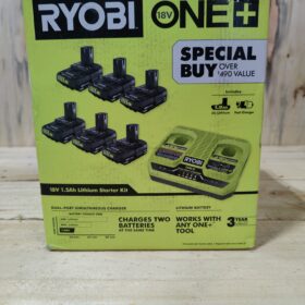 RYOBI ONE+ 18V (6) 1.5 Ah Batteries with Dual-Port Charger Starter Kit