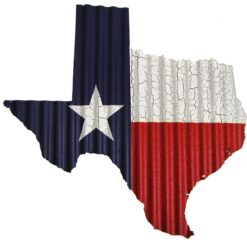 Texas Flag Corrugated Metal Wall Art