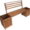 Sequoia Acacia Wood Box Planter Bench with Dual Planters