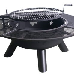 Texas Map Fire Pit with Grates