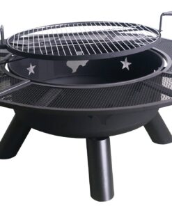 Texas Map Fire Pit with Grates