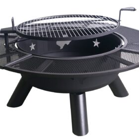 Texas Map Fire Pit with Grates