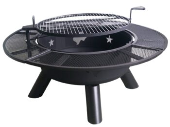 Texas Map Fire Pit with Grates