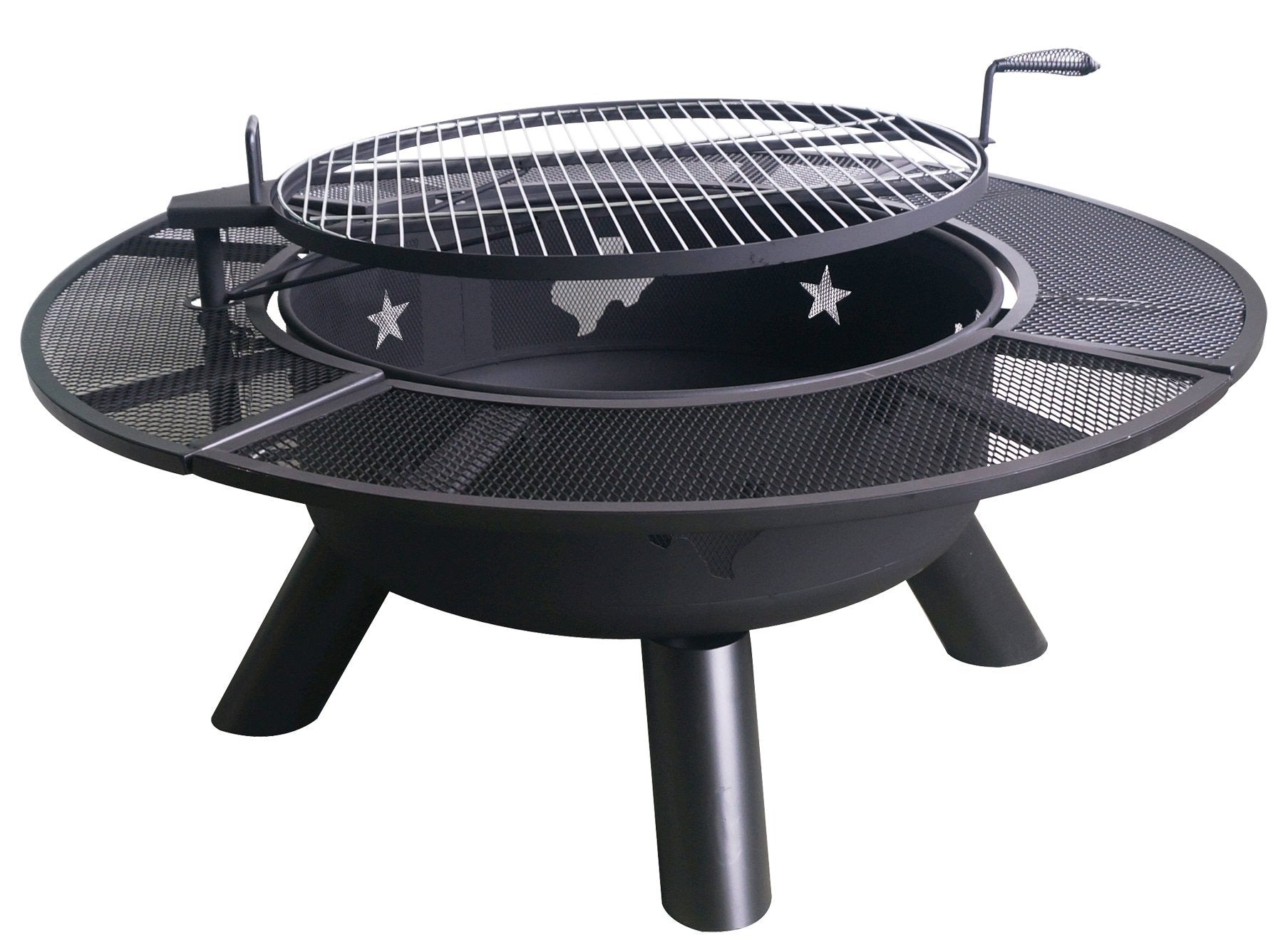 Texas Map Fire Pit with Grates