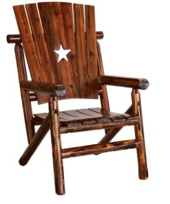 Rustic Star Back Log Arm Chair