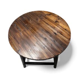 Char-Log Slatted Round Bar Table