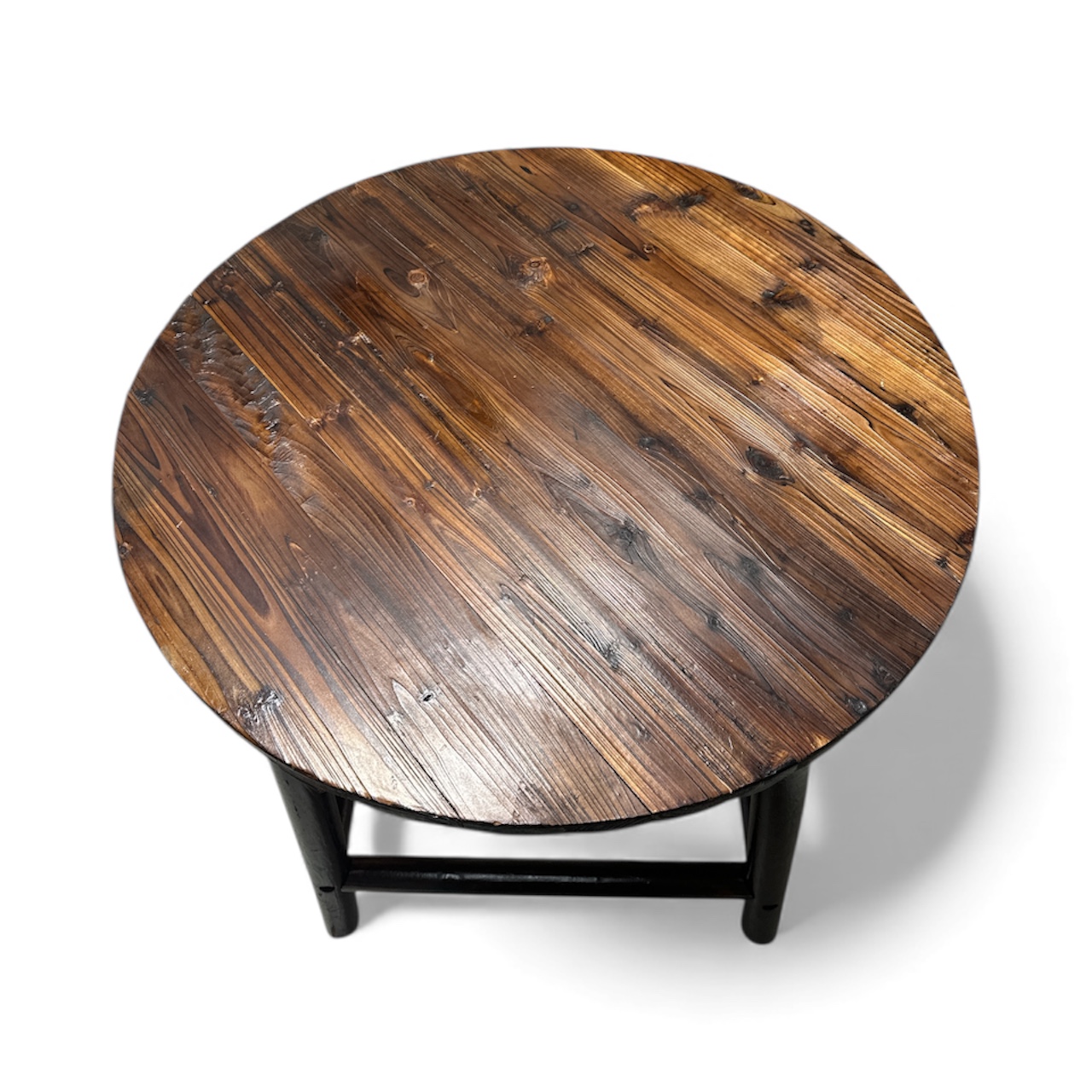 Char-Log Slatted Round Bar Table