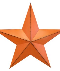 Orange Three Dimensional Metal Star Wall Decor
