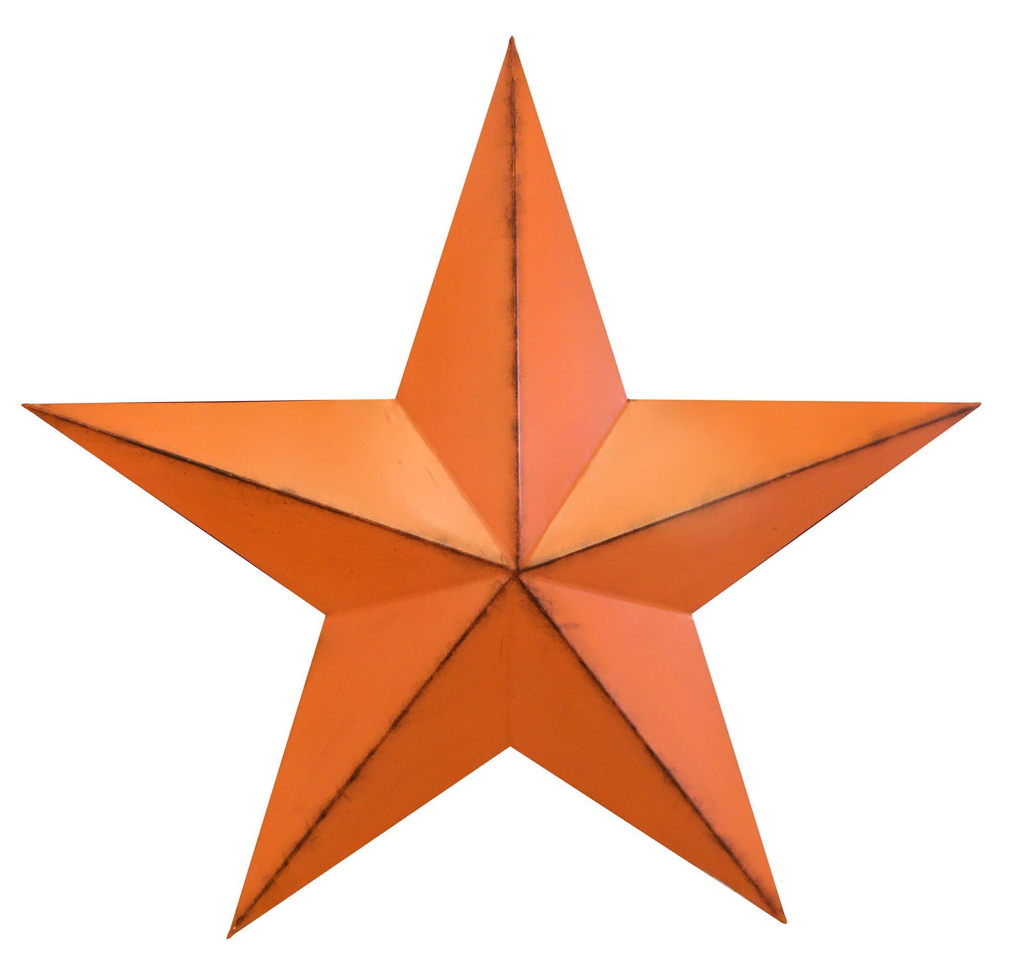 Orange Three Dimensional Metal Star Wall Decor