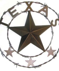 Texas Star Barbed Wire Metal Wall Art