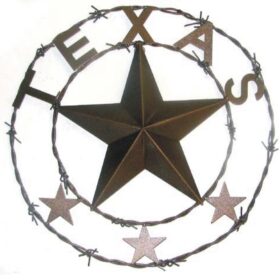 Texas Star Barbed Wire Metal Wall Art