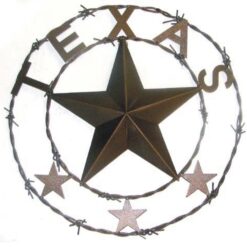 Texas Star Barbed Wire Metal Wall Art
