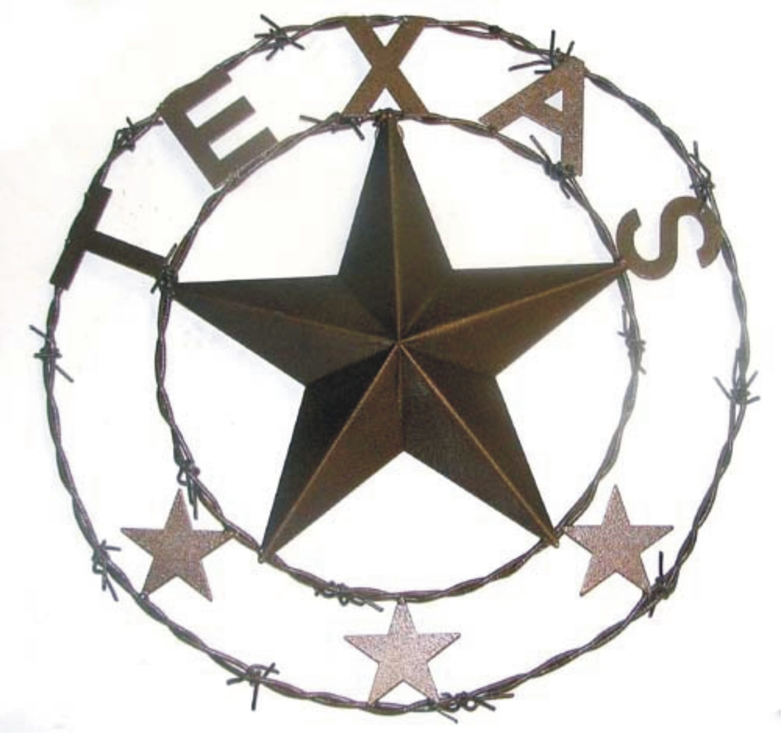 Texas Star Barbed Wire Metal Wall Art