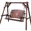 Char-Log 4 ft. Porch Swing with Frame and Metal Star